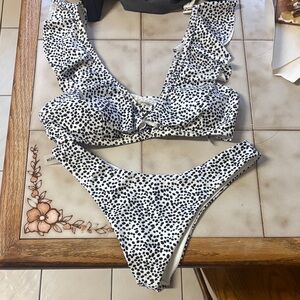 SHEIN Black and White Polka Dot Bikini